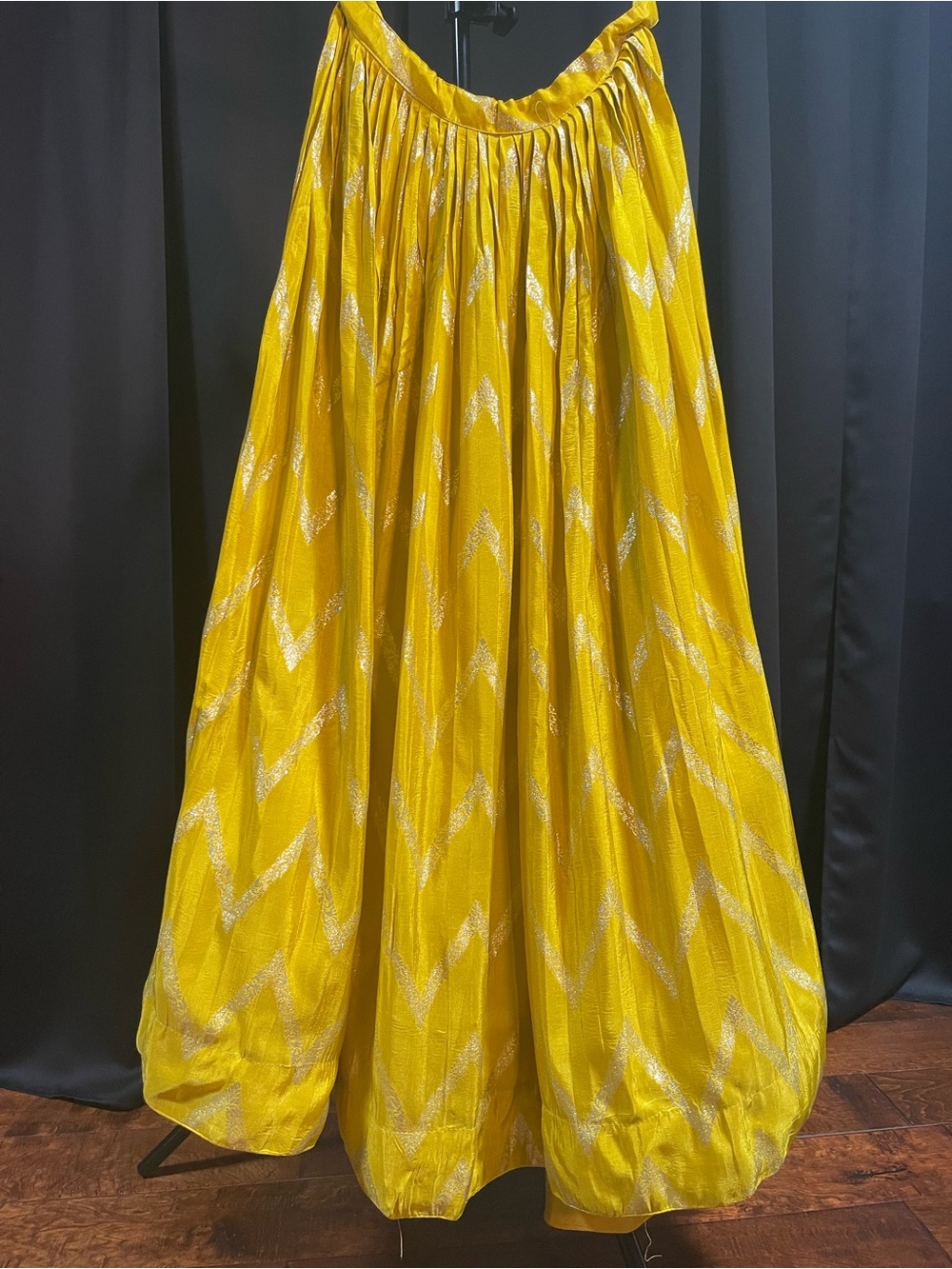 Three-Piece Sequined Crop Top, jacket and Full Skirt lehnga